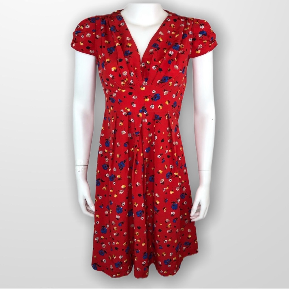 Hi There by Karen Walker Red Floral Dress 2